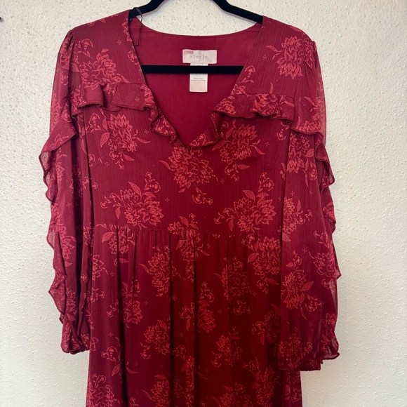 Anthropologie STEELE Sahara Midi Dress in Pinot Sz. MEDIUM - Picture 4 of 7